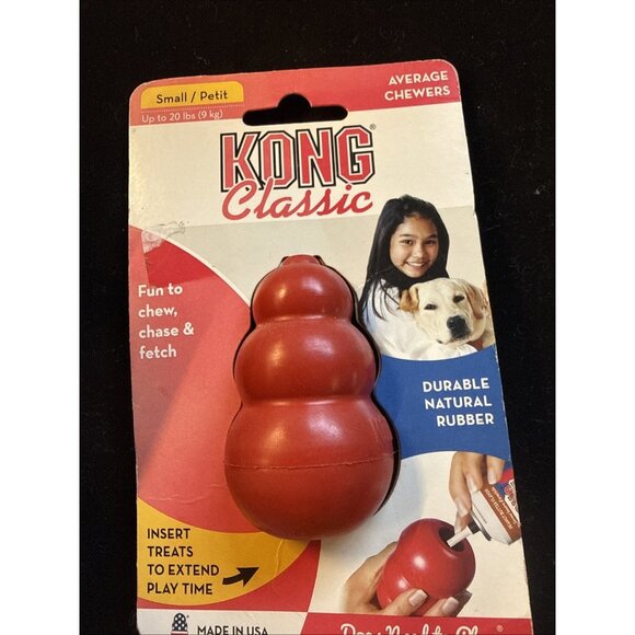 KONG Classic Treat Stuffable Durable Fetch & Chew Toy, Size Small Up To 20 Lbs - Picture 1 of 1